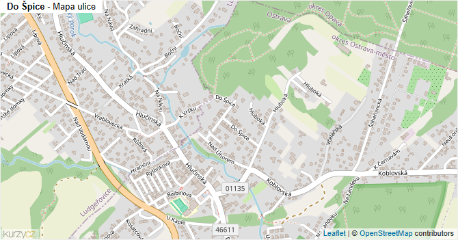 Do Špice - mapa ulice