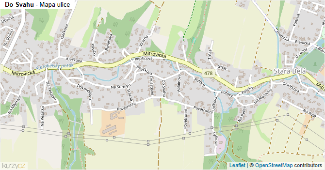 Do Svahu - mapa ulice