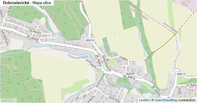 Dobroslavická - mapa ulice