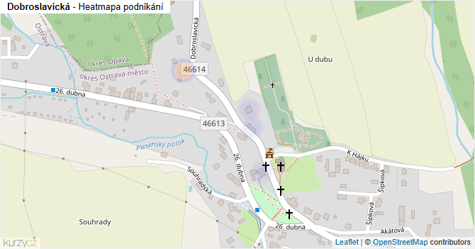 Dobroslavická - mapa podnikání