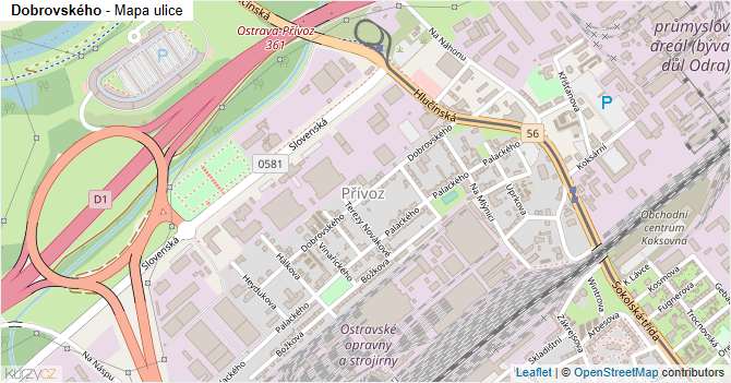 Dobrovského - mapa ulice