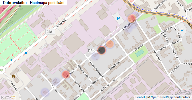 Dobrovského - mapa podnikání