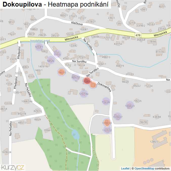 Mapa Dokoupilova - Firmy v ulici.