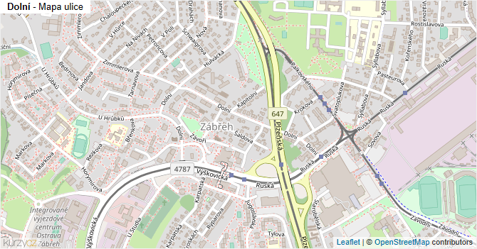 Dolní - mapa ulice