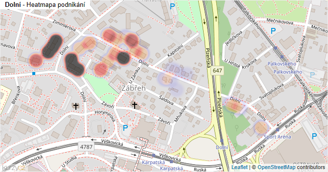 Dolní - mapa podnikání