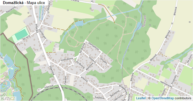 Domažlická - mapa ulice