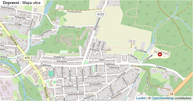 Dopravní - mapa ulice