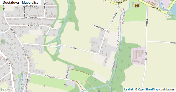Dostálova - mapa ulice