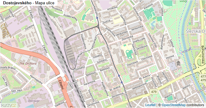 Dostojevského - mapa ulice