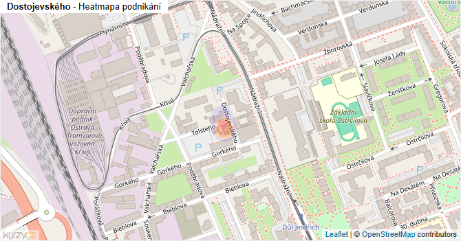 Dostojevského - mapa podnikání