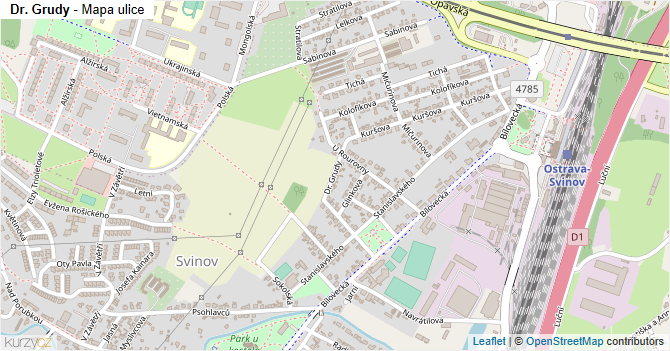 Dr. Grudy - mapa ulice