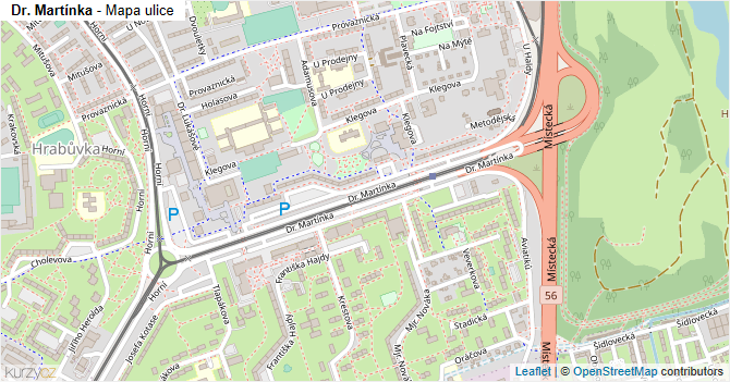 Dr. Martínka - mapa ulice