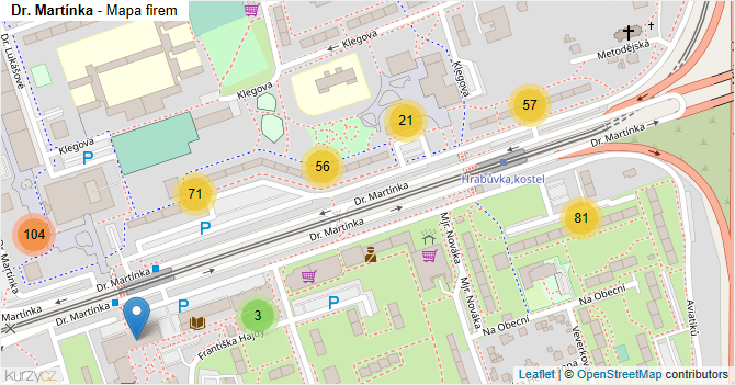 Dr. Martínka - mapa firem