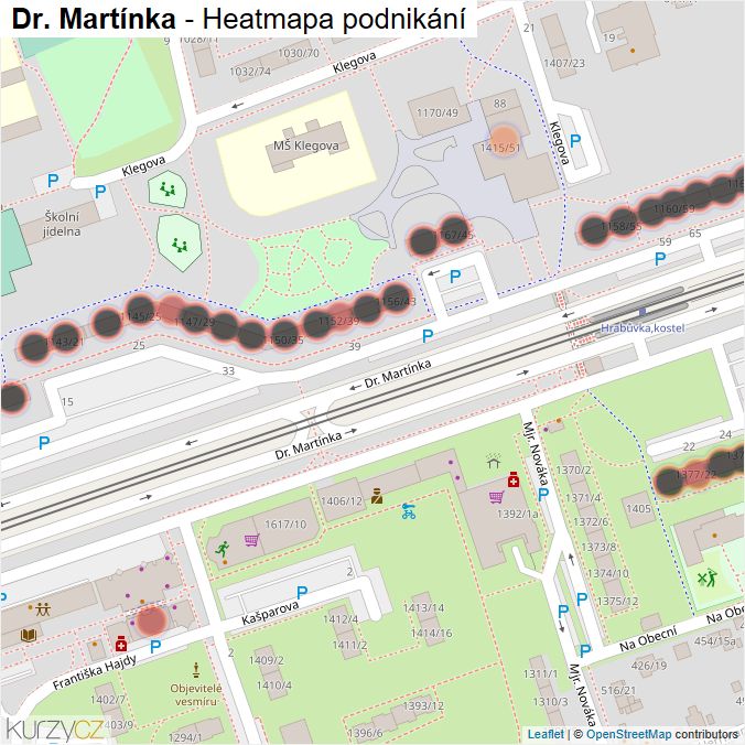 Mapa Dr. Martínka - Firmy v ulici.