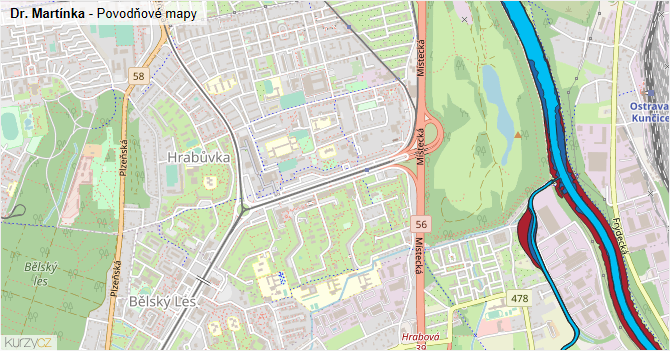 Dr. Martínka - záplavové mapy stoleté vody