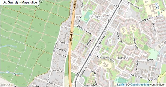 Dr. Šavrdy - mapa ulice