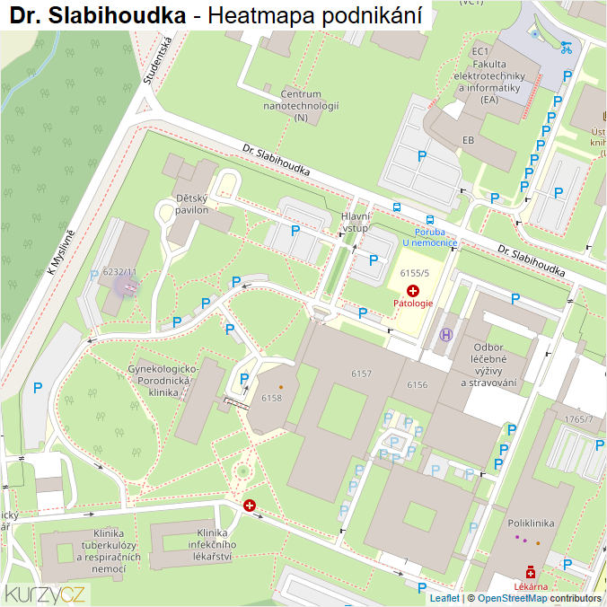 Mapa Dr. Slabihoudka - Firmy v ulici.