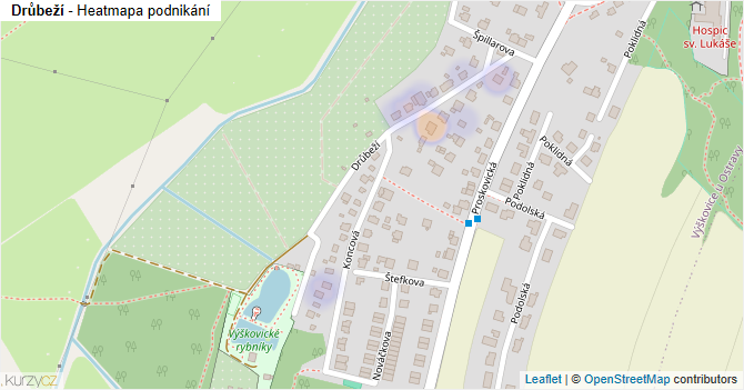 Drůbeží - mapa podnikání