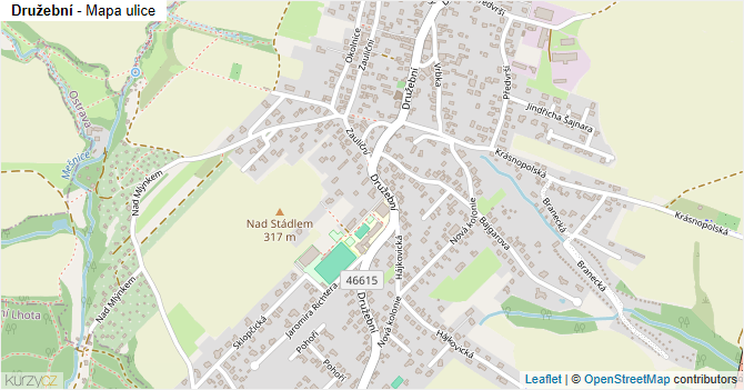 Družební - mapa ulice