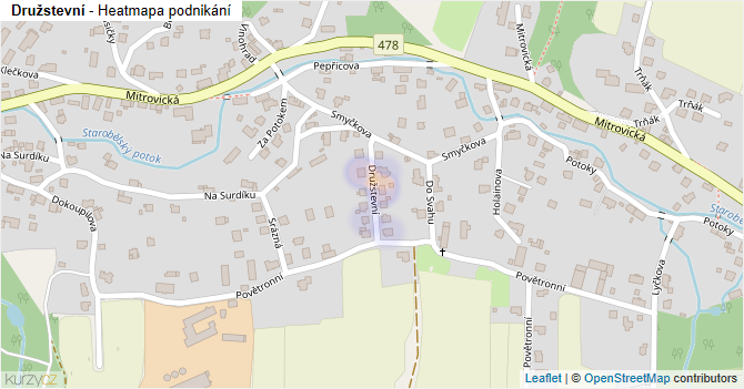Družstevní - mapa podnikání