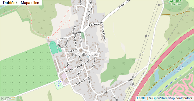 Dubíček - mapa ulice