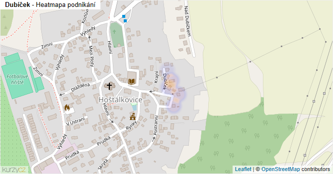 Dubíček - mapa podnikání