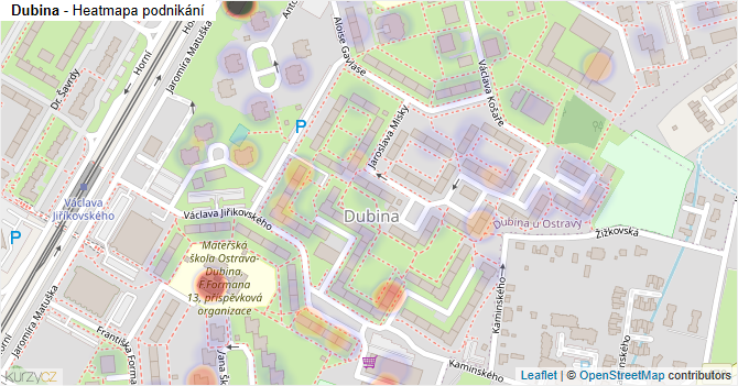 Dubina - mapa podnikání