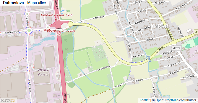 Dubraviova - mapa ulice