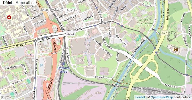 Důlní - mapa ulice