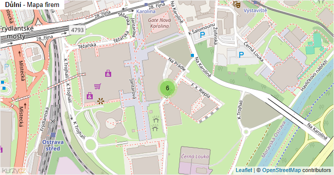 Důlní - mapa firem