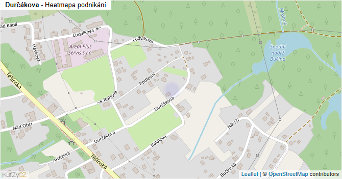 Durčákova - mapa podnikání