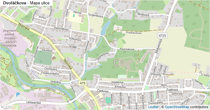 Dvořáčkova - mapa ulice