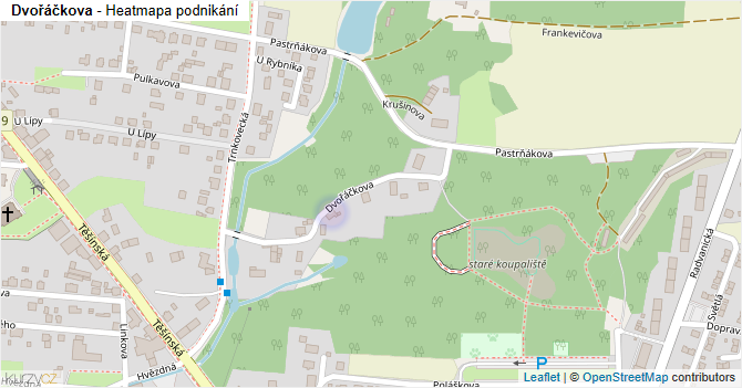 Dvořáčkova - mapa podnikání