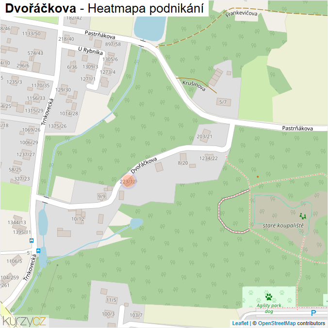 Mapa Dvořáčkova - Firmy v ulici.