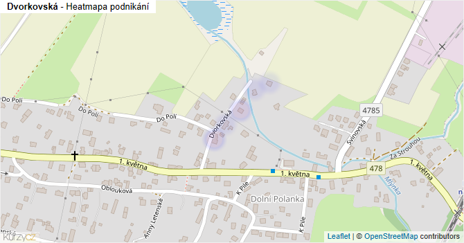 Dvorkovská - mapa podnikání