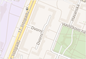 Dvorní v obci Ostrava - mapa ulice