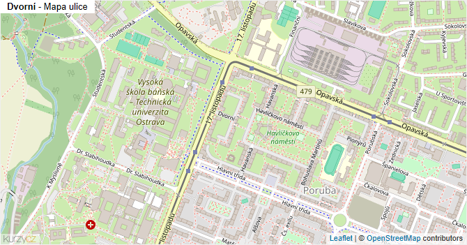 Dvorní - mapa ulice