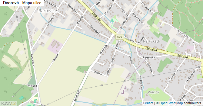 Dvorová - mapa ulice