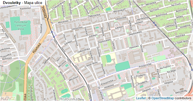 Dvouletky - mapa ulice
