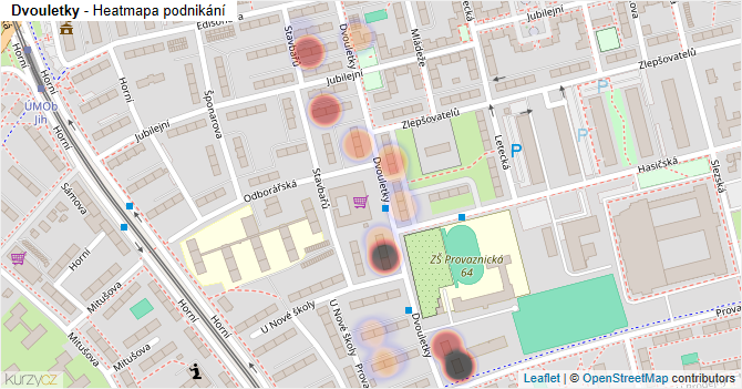 Dvouletky - mapa podnikání