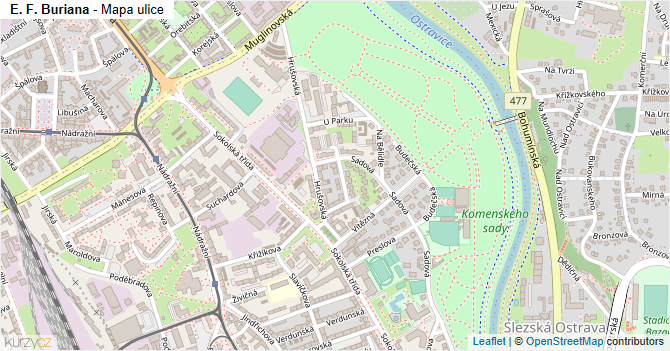 E. F. Buriana - mapa ulice