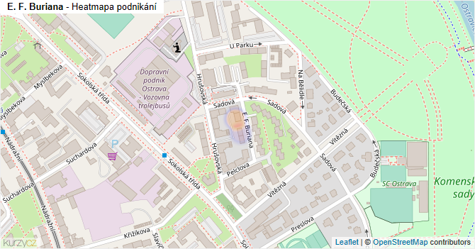 E. F. Buriana - mapa podnikání