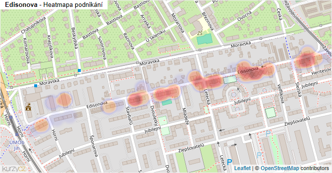 Edisonova - mapa podnikání