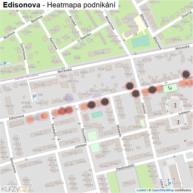 Mapa Edisonova - Firmy v ulici.