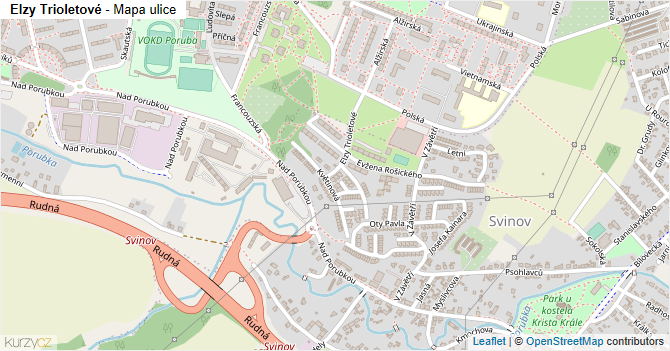 Elzy Trioletové - mapa ulice