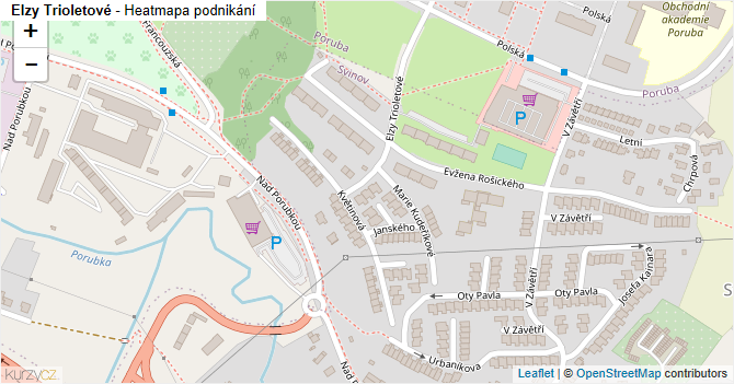 Elzy Trioletové - mapa podnikání