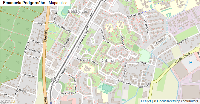 Emanuela Podgorného - mapa ulice