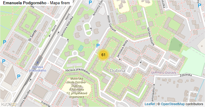 Emanuela Podgorného - mapa firem