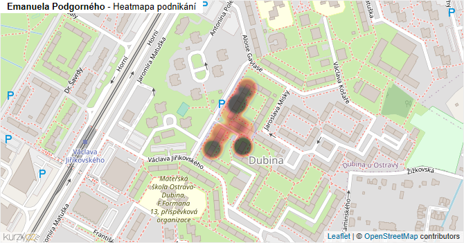 Emanuela Podgorného - mapa podnikání