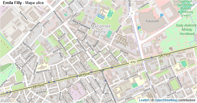 Emila Filly - mapa ulice